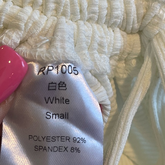 Boutique White Ribbed Tee Sleeveless Dress W/Ruching SZ S - Picture 9 of 10